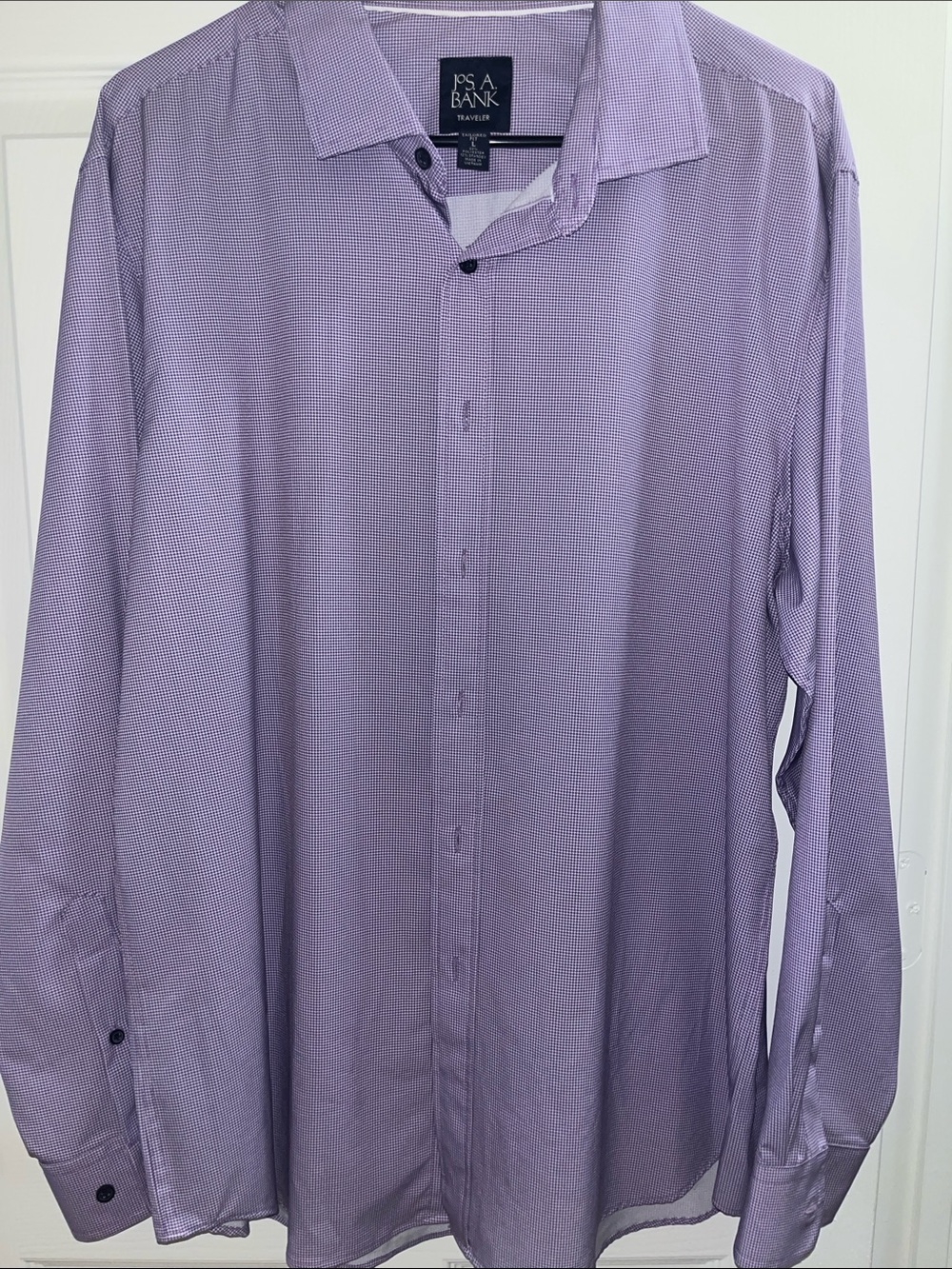 Jos. A. Bank Men's Light Purple Micro-Check Dress Shirt